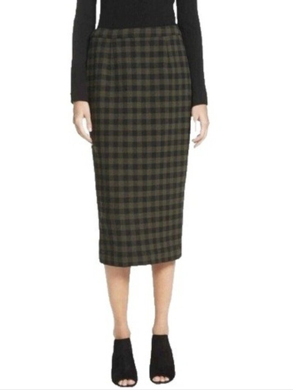 A.L.C. Thea Check Wool Pencil Skirt Size